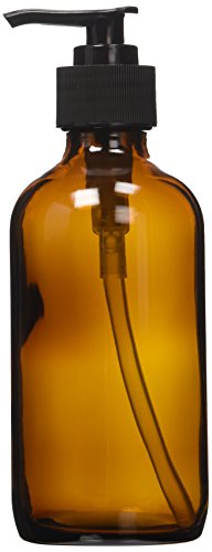 NaRaMax 8 oz Amber Glass Lotion / Soap Dispenser with Black Pump