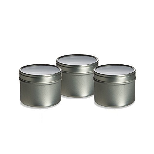 Cafe Cubano Food Grade Round Tins with Lids - Set (3 Pieces) with Clear Top Lid Cover - 4oz Food Grade Spice Containers