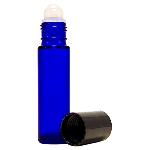 SANCTUM AROMATHERAPY Cobalt Blue Bottle Roll On Black Cap 10 Ml, 1 EA