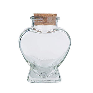 Heart Shaped Glass Jar Bottle with Cork; 3oz, with a complimentary Perfume Sample (1, Corked Heart Shape Jar)