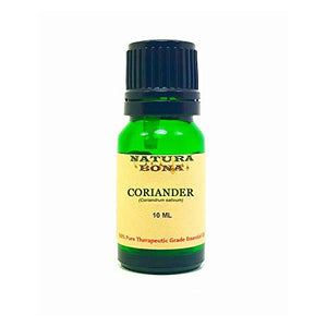 Coriander Seed Essential Oil 100% Pure Undiluted Therapeutic Grade; Premium Quality Coriandrum sativum Oil, 10ml Green Glass Euro Dropper Bottle. (Coriander)