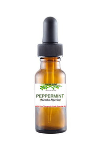 Peppermint Essential Oil. 100% Pure Organic Oil in a 15 ml Amber Glass Dropper Bottle (Mentha Piperita Premium Grade Aromatherapy Essential Oil)