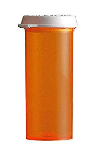 8 DRAM Amber Pharmacy VIALS Wholesale Bulk Package - Airtight Moisture Resistant 8 Dram Pill Bottle Plastic Prescription Vials with Press-on On Snap Caps Caps