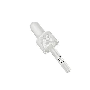 Medicine Eye Droppers, 12pcs, with a 18/415 Finish. White Bulb Fine Ribbed Closure, 1 15/16" Plastic Pipette Length, Graduated .3ml. Seal Integrity Packaging with Reduced Risk of Product Contamination