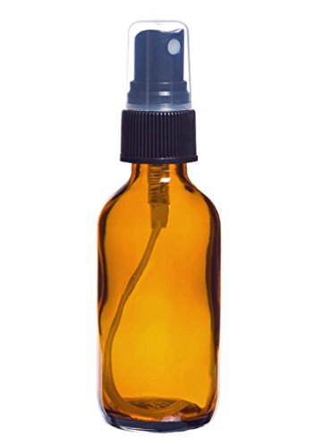 Perfume Studio Amber Glass Spray Bottles - Set of 4 Amber Glass Sprayer Bottles and 1 Perfume Oil Sample. (1 OZ BLACK SPRAY)