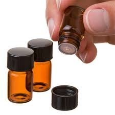 Amber Vials for Essential Oils 2 ml (5/8 dram) Amber Glass Essential Oil Bottle with Orifice Reducer and cap- 24 pack by AmberGlass