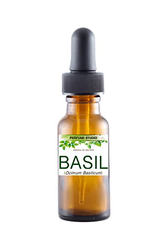 Basil Essential Oil. Therapeutic Grade 100% Pure, 15ml Amber Glass Dropper Bottle (Ocimum Basilicum Premium Quality Aromatherapy Oil)