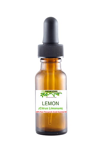Lemon Essential Oil. Therapeutic Grade 100% Pure LEMON Essential Oil in a 15ml Amber Glass Dropper Bottle (Citrus Limonum Premium Quality Aromatherapy Essential Oil)