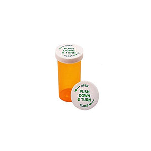 Pill Vials Plastic Container Set with Screw on Child Resistant Caps Caps (8 DRAM, 6 PCS)
