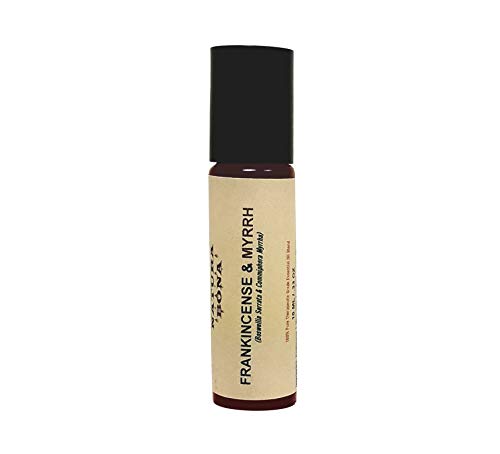 Natura Bona Frankincense and Myrrh Essential Oil Blend; 100% Pure Therapeutic Grade Synergistic Blend (10ml Roller Bottle)