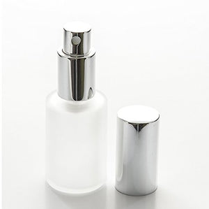 Perfume Studio Frosted Glass 30ml/1oz Refillable Fragrance Bottle with Silver Sprayer (3-Pack). Top Quality Glass; Ideal for Perfumes, Colognes, Essential Oils, Beauty Sprays. Bonus Perfume Oil Sample