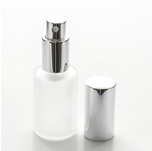 Perfume Studio Frosted Glass 30ml/1oz Refillable Fragrance Bottle with Silver Sprayer (3-Pack). Top Quality Glass; Ideal for Perfumes, Colognes, Essential Oils, Beauty Sprays. Bonus Perfume Oil Sample