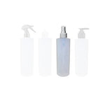 Perfume Studio 4 Oz Natural Plastic Empty Bottles - HDPE 24/410 Neck Size with Choice of Fine Mist Spray, Flip Top Dispensing Cap, Pump, and Trigger Sprayer (8 Bottles)