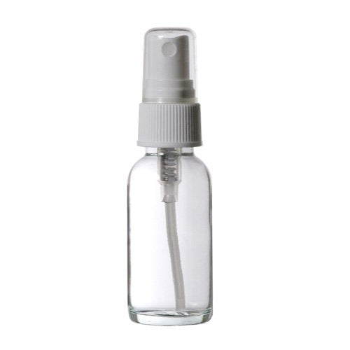4 Pack - Empty Clear Glass Spray Bottle -1 oz Refillable Bottles for Essential Oil