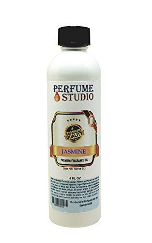 Jasmine Fragrance Oil for Soap & Candle Making, Diffuser, Roll On Body Oils - Premium Quality Perfume Oil for Women - Pure Parfum Strength Oil (Jasmine 4oz)