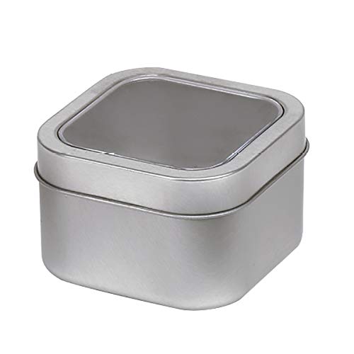 ITI Tea Square Silver Can w/Window - up to 3 oz Capacity