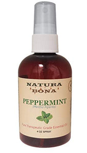 Natura Bona 100% Pure Natural Peppermint Spray Oil Use to Naturally Repel Ants, Mice. Spiders, Roaches and Other Insects; 4oz Amber Plastic Bottle