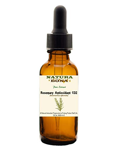 Natura Bona Rosemary CO2 Extract Antioxidant (ROE); Premium Quality 100% Pure: 1 Oz Amber Glass Calibrated Measuring Dropper Bottle.