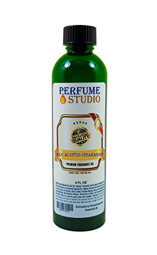 Eucalyptus Spearmint Fragrance Oil for Soap & Candle Making, Lotion, Perfume, Bath Bomb, Diffusers, Plug in Refills. Premium Quality Undiluted Pure Perfume Oil (Eucalyptus Spearmint 4oz)