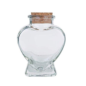 Heart Shaped Glass Jar Favor Bottle with Cork, 3-1/4-Inch by Party Spin
