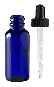 Perfume Studio 1oz Cobalt Glass Dropper Bottle Set; 30pcs Calibrated with White Markings