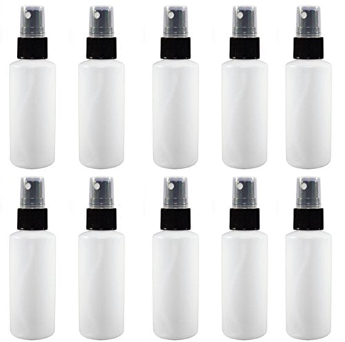 10-2 oz Natural HDPE Bottle with Black Fine Mist Sprayer