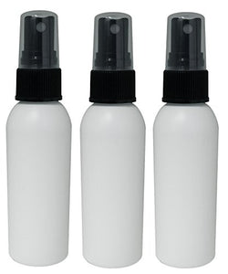 Perfume Studio 2oz HDPE White Plastic Bottles with Fine Mist Black Sprayer, FDA APPROVED, Non-Toxic, Food Grade, BPA Free, MADE IN USA Travel Accessories Bottles. (3, 2oz White/Black Sprayer Bottle)