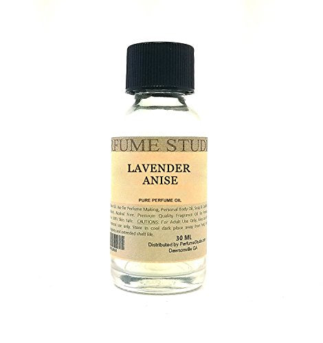 Pure Perfume Oil for Perfume Making, Personal Body Oil, Soap, Candle Making & Incense; Splash-On Clear Glass Bottle. Premium Quality Undiluted & Alcohol Free (1oz, Lavender Anise)
