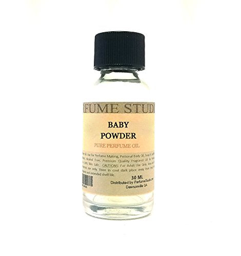 Baby Powder Perfume Oil Impression for Perfume Making, Personal Body Oil, Soap, Candle Making & Incense; Splash-On Clear Glass Bottle. Premium Quality Undiluted & Alcohol Free (1oz, Baby Powder)