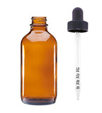 4oz Boston Round Amber Glass Bottle with a Complimentary Pure Perfume Oil Sample Vial