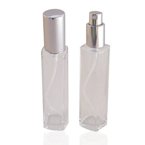 GETI BEAUTY Empty Refillable Slim Perfume Glass Bottle with Silver Spray Top 1.7oz/50ml