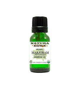 Natura Bona Organic Marjoram Essential Oil (Thymus Mastichina) - 100% Pure Therapeutic Grade - Best for Aromatherapy, Sleep, Muscle Soreness, Headaches & More; 10 ml Eurodropper