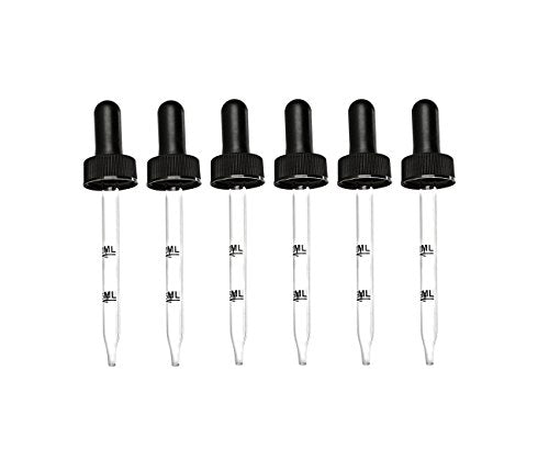 Perfume Studio Replacement Eyeglass Dropper, 6-Pack. Calibrated Glass Dropper Graduated 0.5 ML- 1.0 ML (7mm x 89 mm Glass Pipette) Plus a Free Perfume Sample Vial (6)