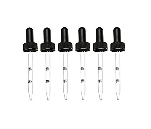 Perfume Studio Replacement Glass Droppers - Calibrated Glass Dropper Graduated 0.5 ML- 1.0 ML (7mm x 89 mm Glass Pipette) Plus a Free Perfume Sample Vial