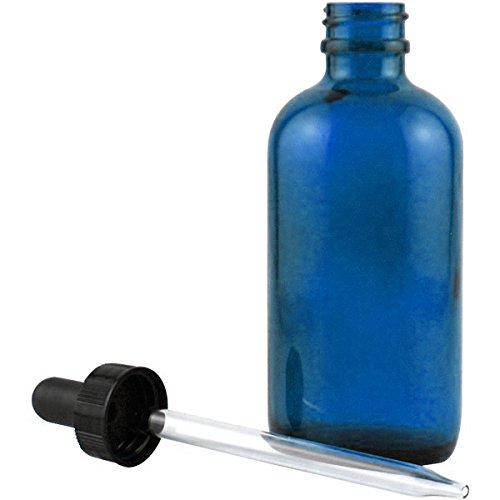 Perfume Studio 4 Oz Cobalt Blue Boston Round Glass Bottle with Dropper