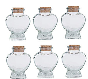 Heart Shaped Glass Bottles with Cork; 3oz, with a complimentary Perfume Sample (6, Corked Heart Shape Jar)