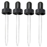 Replacement Straight Glass Tip Pipette Droppers with a Black Bulb for 4oz Boston Round Bottles with a 22/400 Neck Finish (No Bottles), Plus Free Perfume Studio Pure Parfum 2ml Sampler