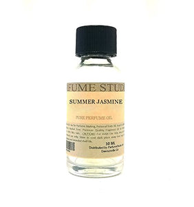 Pure Perfume Oil for Perfume Making, Personal Body Oil, Soap, Candle Making & Incense; Splash-On Clear Glass Bottle. Premium Quality Undiluted & Alcohol Free (1oz, Summer Jasmine)