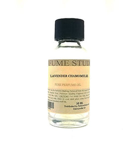 Pure Perfume Oil for Perfume Making, Personal Body Oil, Soap, Candle Making & Incense; Splash-On Clear Glass Bottle. Premium Quality Undiluted & Alcohol Free (1oz, Lavender Chamomile)