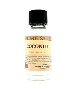 Coconut Perfume Oil for Perfume Making, Personal Body Oil, Soap, Candle Making & Incense; Splash-On Clear Glass Bottle. Premium Quality Undiluted & Alcohol Free (1oz, Coconut Fragrance Oil)