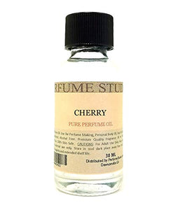 Pure Perfume Oil for Perfume Making, Personal Body Oil, Soap, Candle Making & Incense; Splash-On Clear Glass Bottle. Premium Quality Undiluted & Alcohol Free (1oz, Cherry)