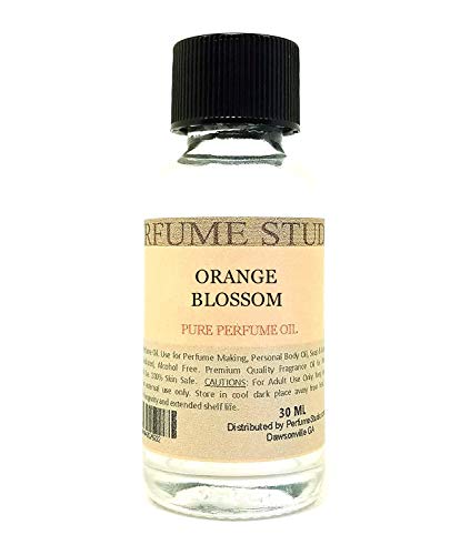 Pure Perfume Oil for Perfume Making, Personal Body Oil, Soap, Candle Making & Incense; Splash-On Clear Glass Bottle. Premium Quality Undiluted & Alcohol Free (1oz, Orange Blossom)