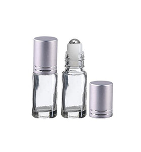 Perfume Studio 5 ml Metal Ball Roll On Bottles (3, Silver Cap)