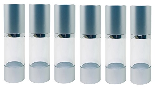 Perfume Studio Airless Pump Bottle Refillable; 1 oz. Ideal Airless Dispenser Container for Travel Made from BPA Free Clear Durable Plastic. (30ml - 6, Airless Pump Bottle)