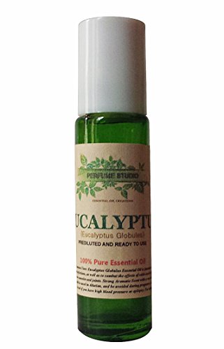 Eucalyptus Roll On - Therapeutic Grade 100% Pure Eucalyptus Essential Oil. Prediluted and Ready to Use - in a 11ml Green Glass Roller Bottle (Eucalyptus Globules)