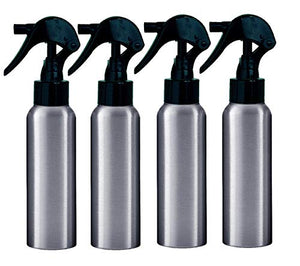 Aluminum Trigger Spray Bottles; 2.7 oz 4-Pack & Free Perfume Studio Sample Fragrance Oil. (Black Trigger Sprayer)