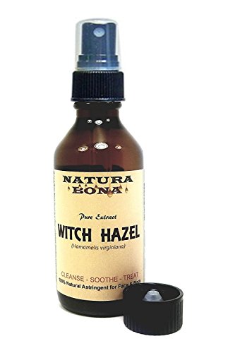 Witch Hazel Spray Extract; by Natura Bona; 2 Ounce Amber Glass Aromatherapy Spray Bottle.
