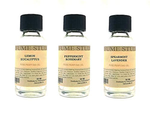 Perfume Studio Fragrance Oil Set 3-Pk 1oz Each for Making Soaps, Candles, Bath Bombs, Lotions, Room Sprays, Colognes (Aromatic Citrus, Lemon Eucalyptus, Peppermint Rosemary, Spearmint Lavender)