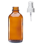 4oz Boston Round Amber Glass Bottle with a Complimentary Pure Perfume Oil Sample Vial