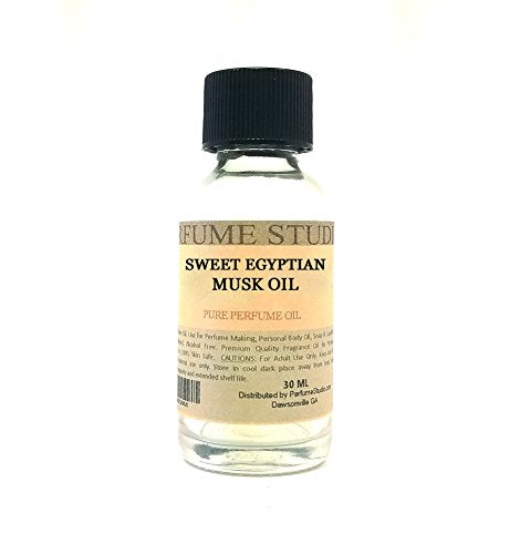 Sweet Musk of Egypt Perfume Oil for Perfume Making, Personal Body Oil, Soap, Candle Making & Incense; Splash-On Clear Glass Bottle. Premium Quality Undiluted & Alcohol Free (1oz, Sweet Musk of Egypt)